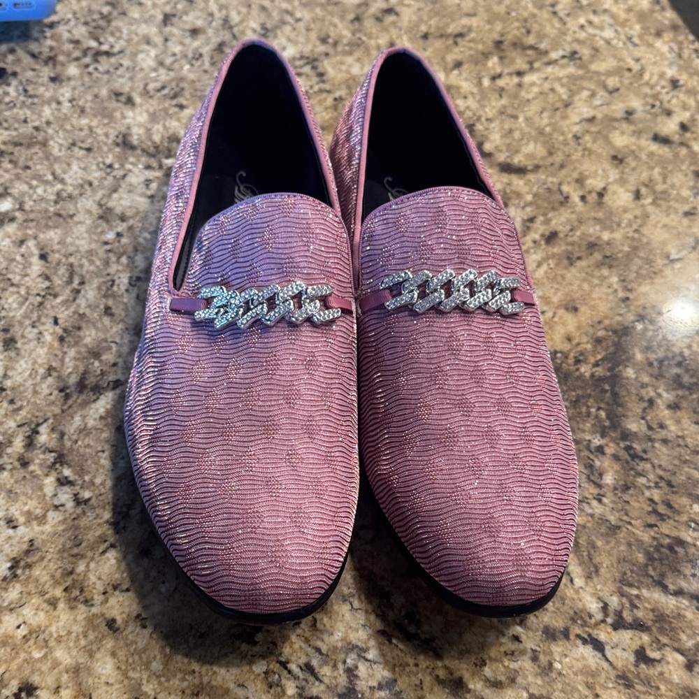 new men pink loafers / dress shoes amali brand